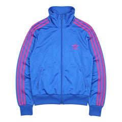 Adidas Trackjacket Firebird Blau Pink Damen Polyester – Vorderansicht