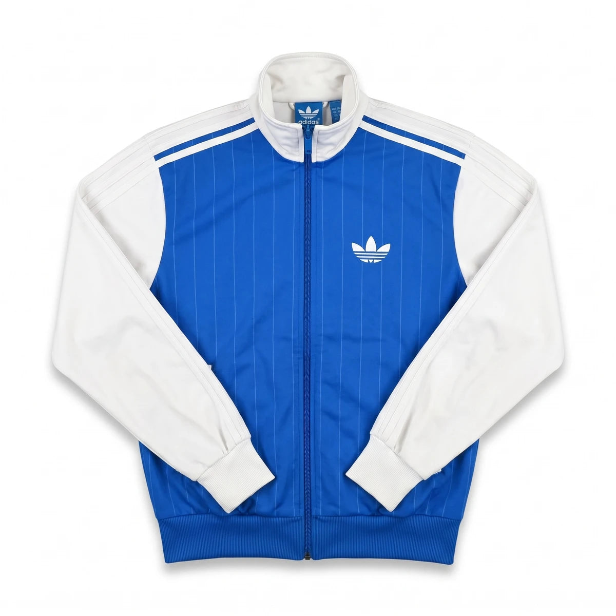 Adidas Trackjacket Firebird Blau Weiß Herren Polyester – Vorderansicht