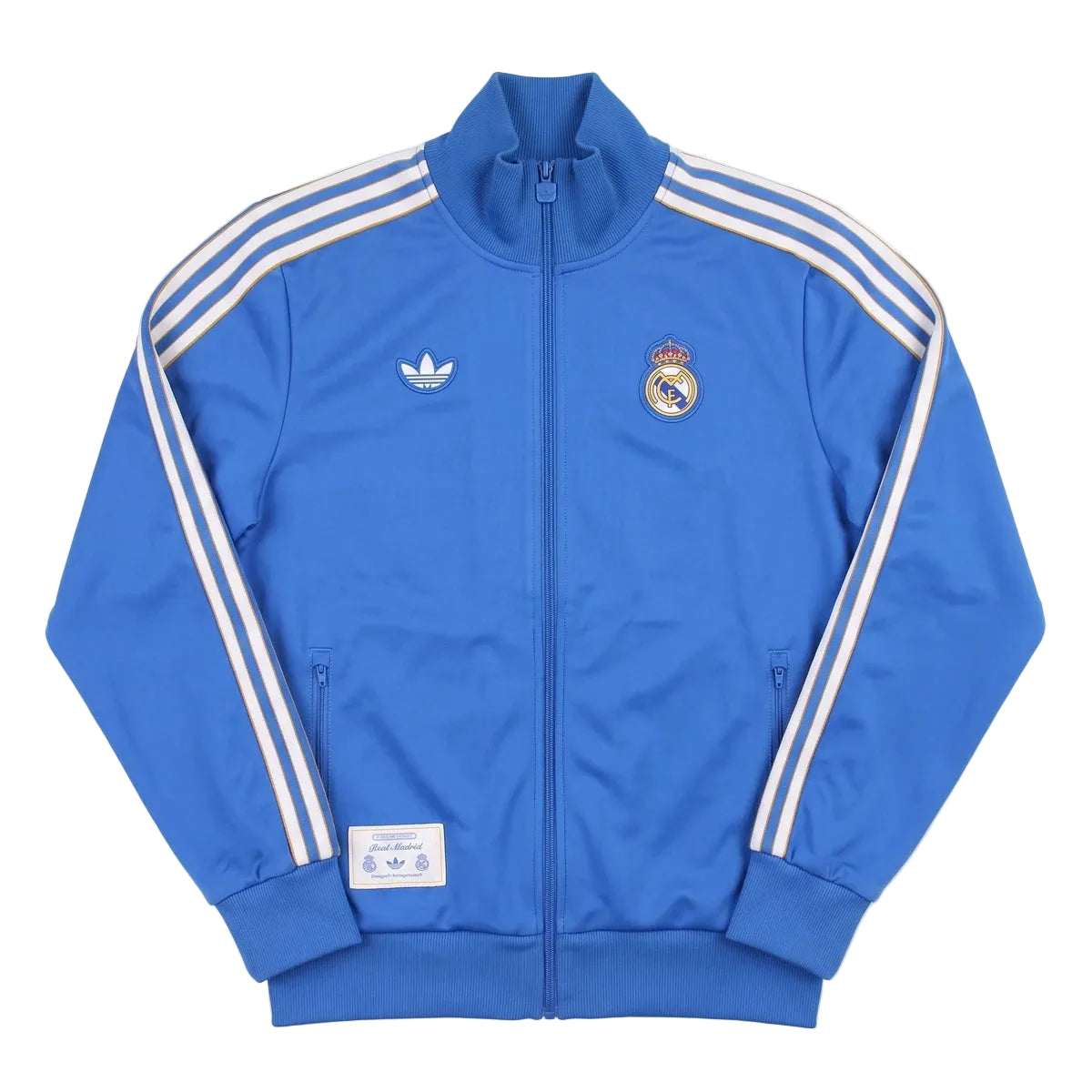 Adidas Trackjacket Fußballverein Blau Weiß Herren Polyester – Vorderansicht