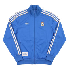 Adidas Trackjacket Fußballverein Blau Weiß Herren Polyester – Vorderansicht