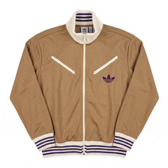 Adidas Trackjacket Firebird Braun Creme Herren Mischgewebe – Vorderansicht