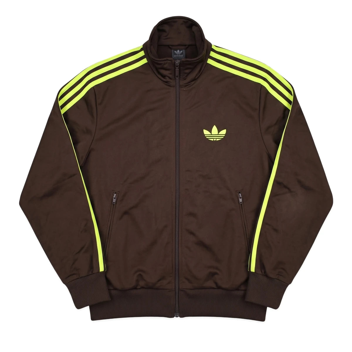 Adidas Trackjacket Firebird Braun Grün Herren Polyester – Vorderansicht