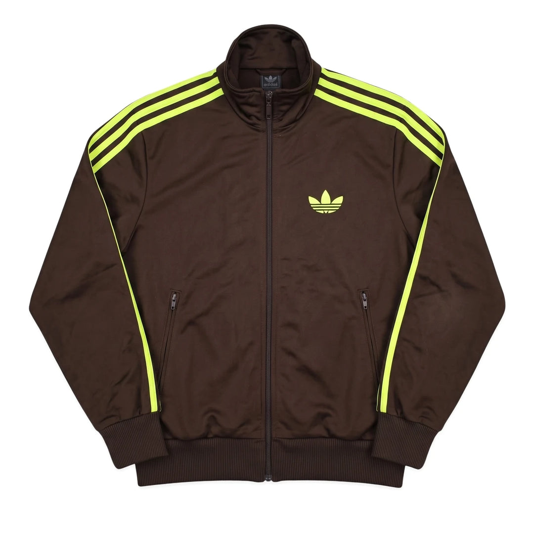 Adidas Trackjacket Firebird Braun Grün Herren Polyester – Vorderansicht