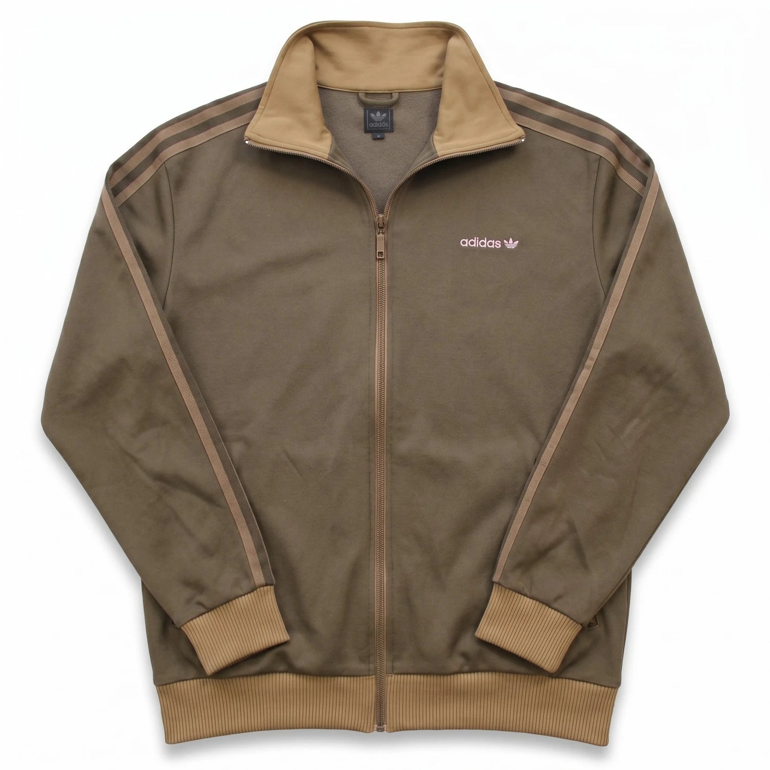 Adidas Trackjacket Beckenbauer Braun Khaki Herren Acryl – Vorderansicht