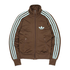 Adidas Trackjacket Firebird Braun Türkis Damen Polyester – Vorderansicht