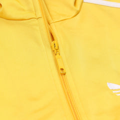 Adidas Trackjacket Firebird Gelb Weiß Damen Polyester – Nahaufnahme-2