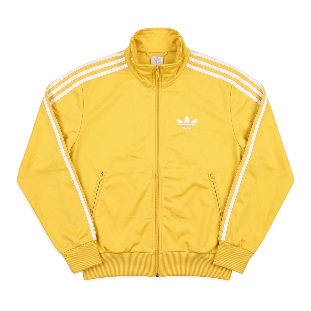 Adidas Trackjacket Firebird Gelb Weiß Damen Polyester – Vorderansicht