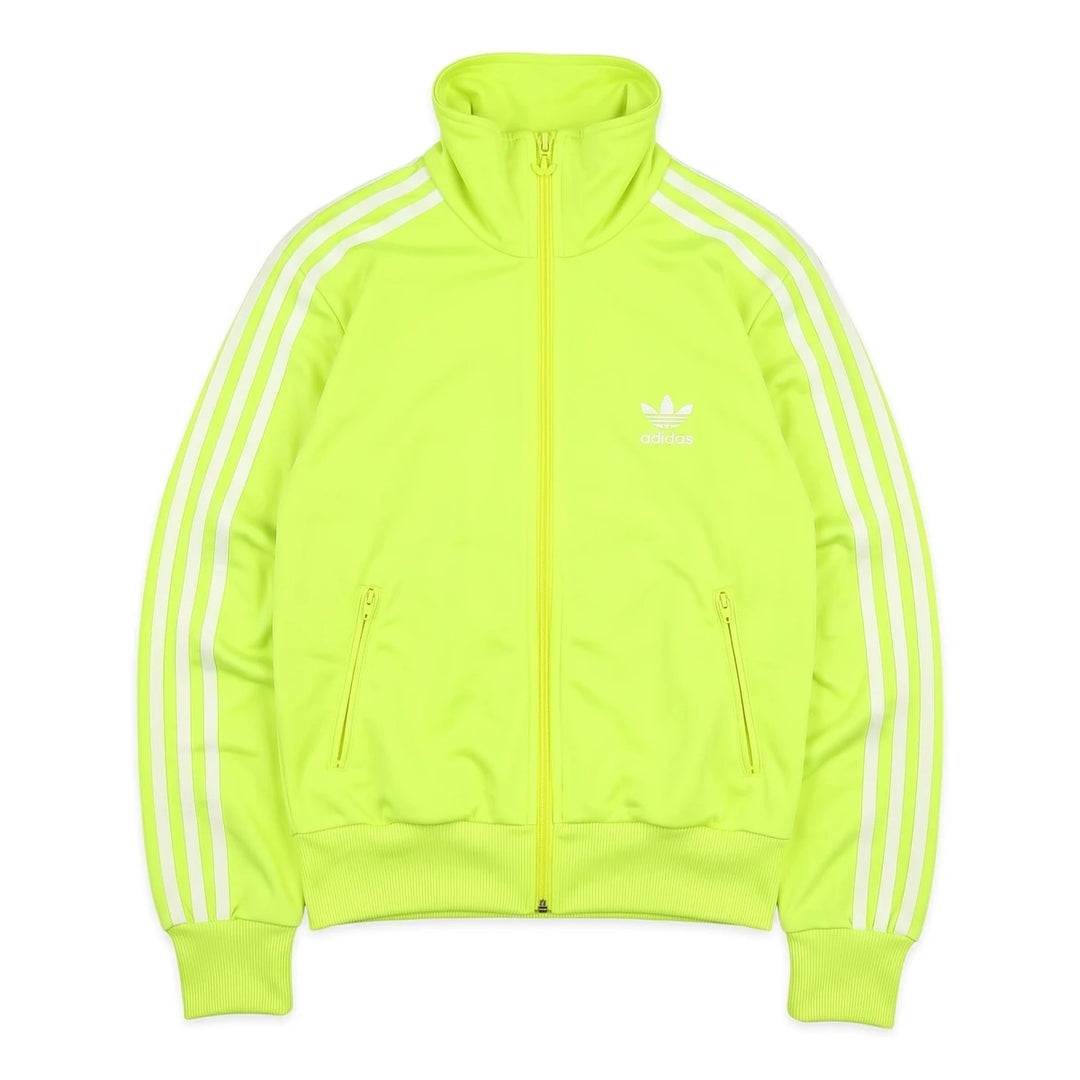 Adidas Trackjacket Firebird Gelb Weiß Damen Polyester – Vorderansicht