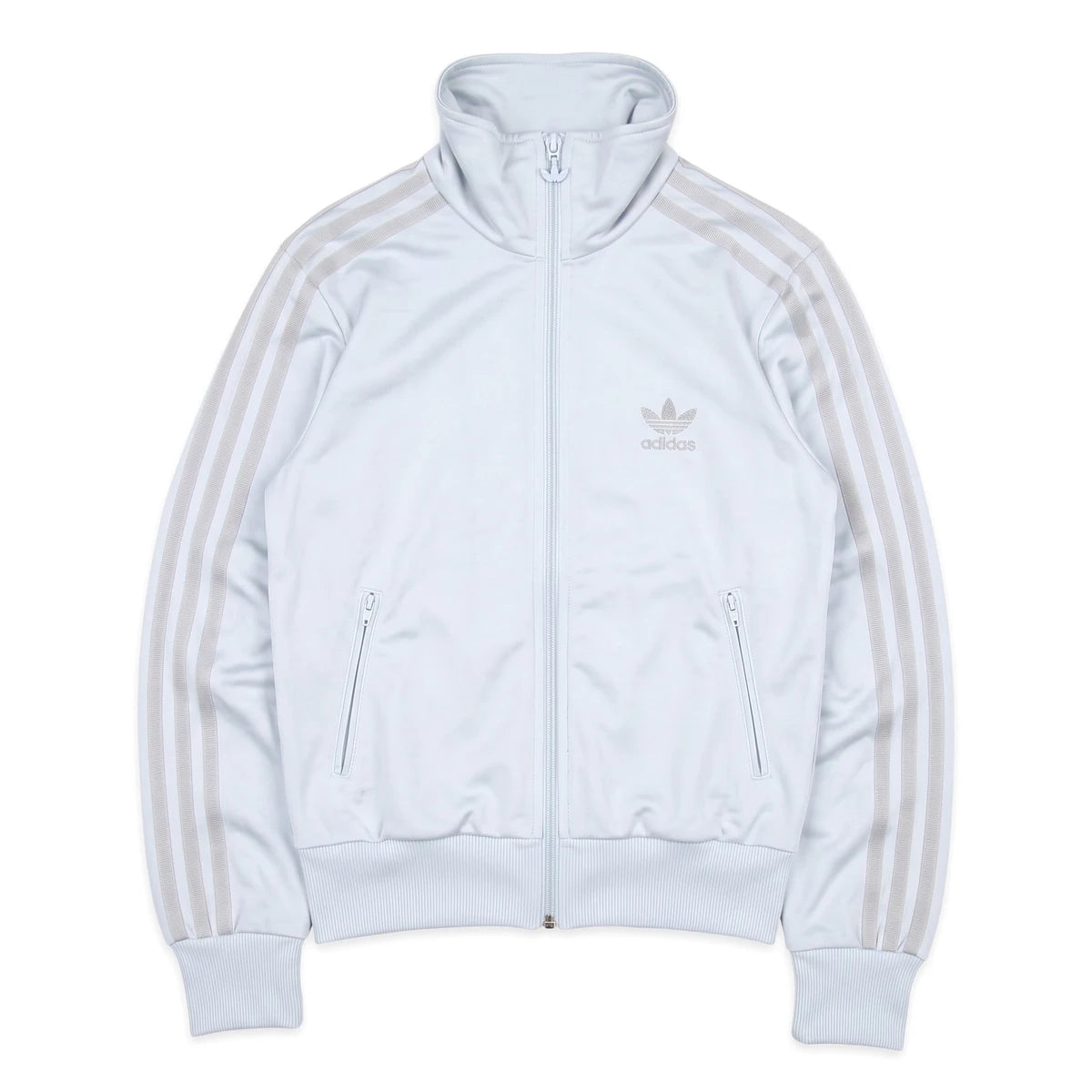 Adidas Trackjacket Firebird Grau Silber Damen Polyester – Vorderansicht