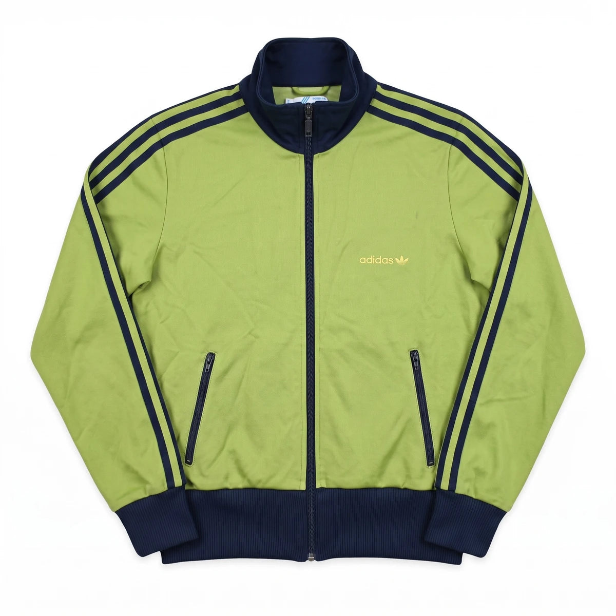 Adidas Trackjacket Beckenbauer Grün Marineblau Damen Mischgewebe – Vorderansicht