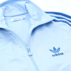 Adidas Trackjacket Firebird Hellblau Blau Damen Polyester – Nahaufnahme-1
