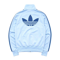 Adidas Trackjacket Firebird Hellblau Blau Damen Polyester – Rückseite