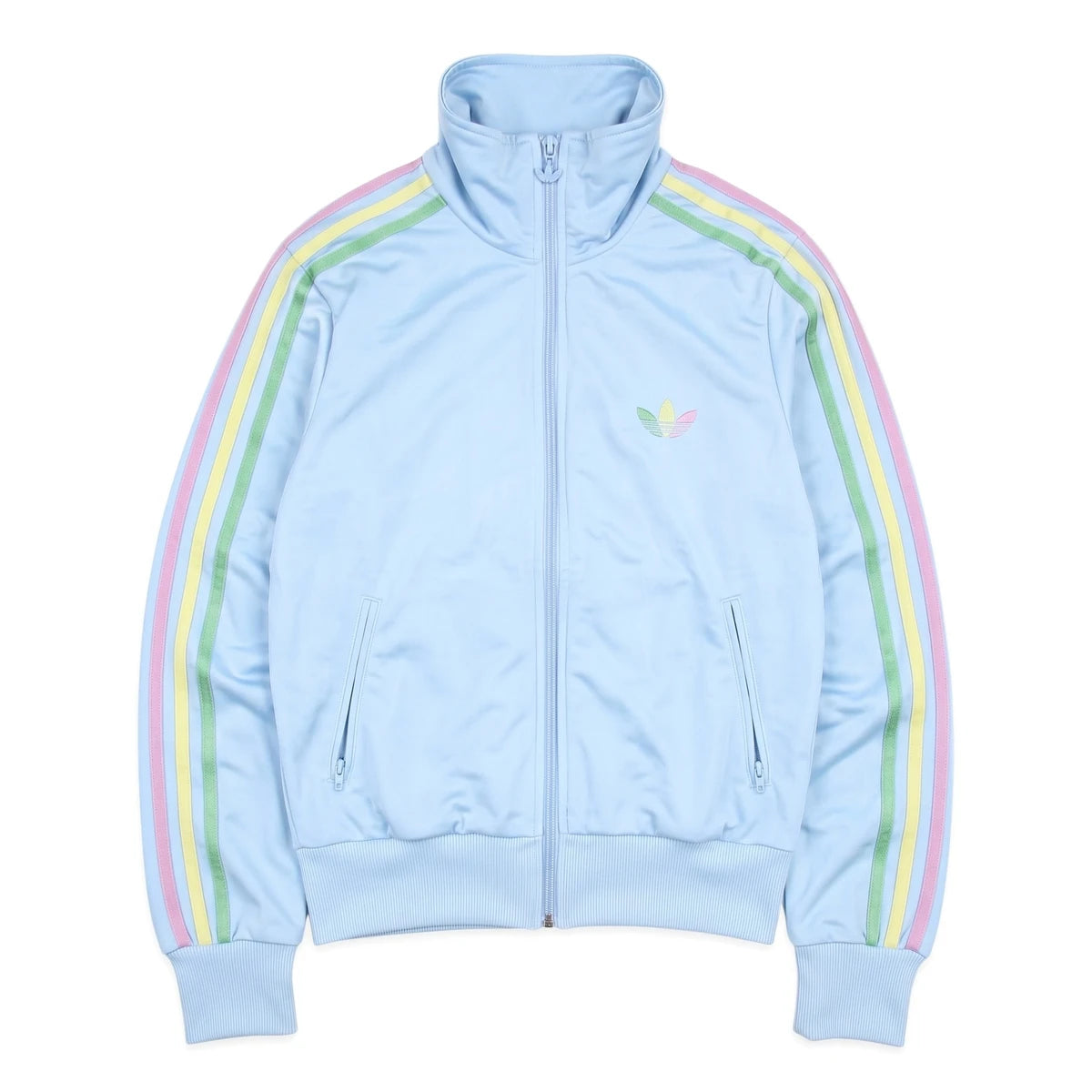 Adidas Trackjacket Firebird Hellblau Bunt Damen Polyester – Vorderansicht