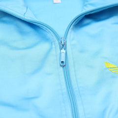Adidas Trackjacket Firebird Hellblau Grün Herren Polyester – Nahaufnahme-2