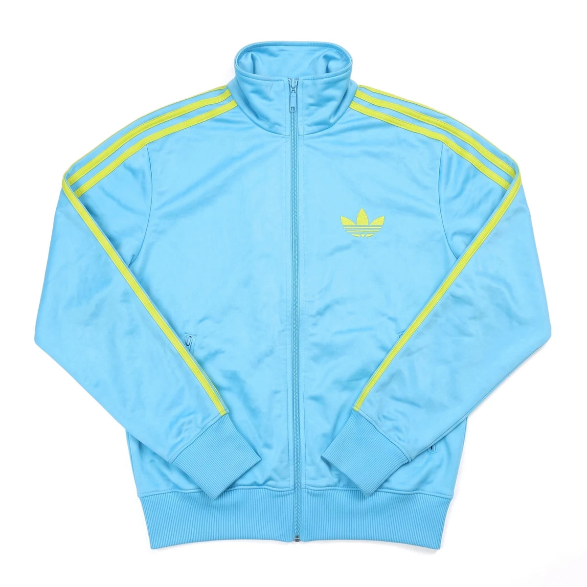 Adidas Trackjacket Firebird Hellblau Grün Herren Polyester – Vorderansicht