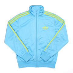 Adidas Trackjacket Firebird Hellblau Grün Herren Polyester – Vorderansicht
