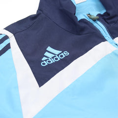 Adidas Trackjacket Fußballverein Hellblau Marineblau Herren Polyester – Nahaufnahme-1