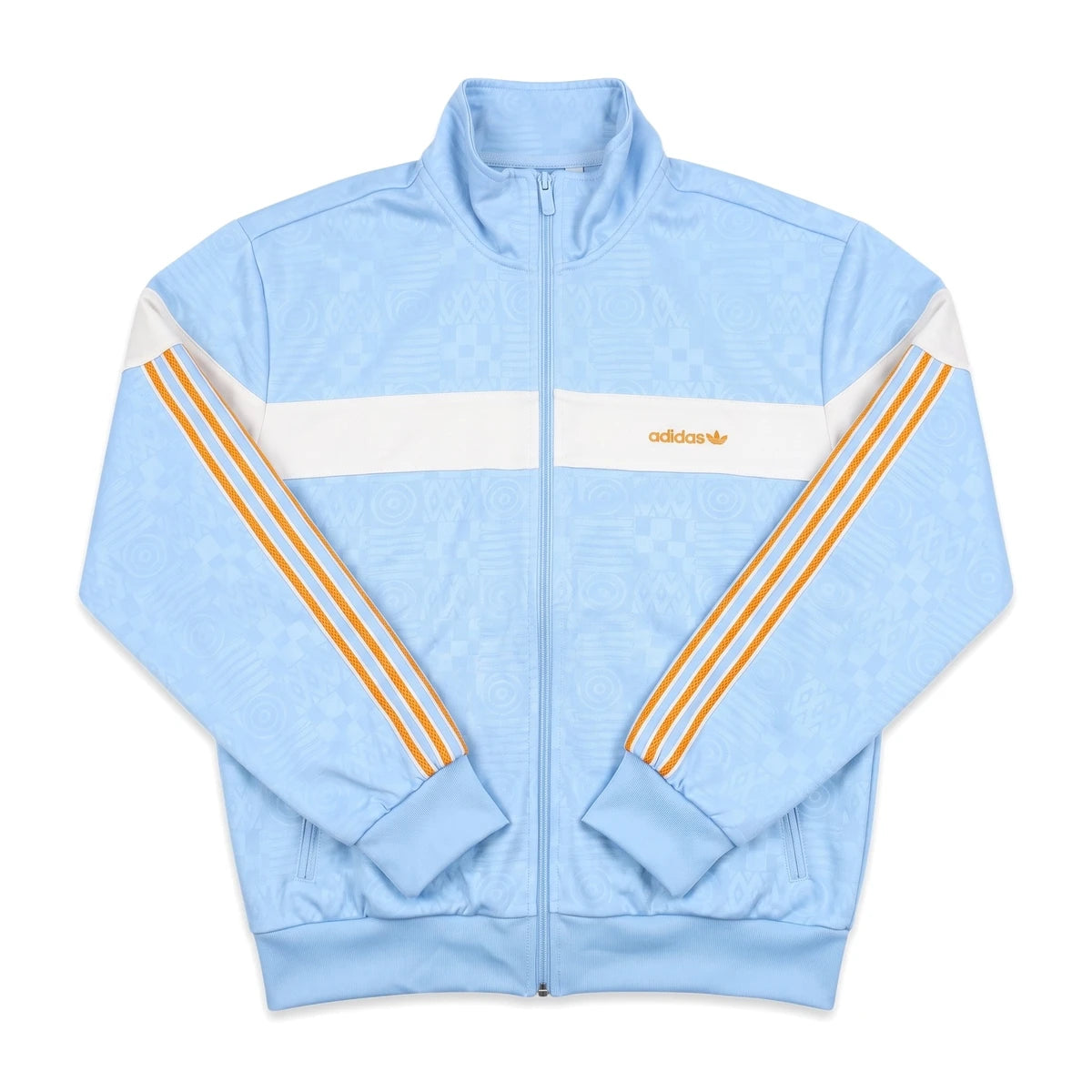 Adidas Trackjacket Beckenbauer Hellblau Orange Herren Mischgewebe – Vorderansicht