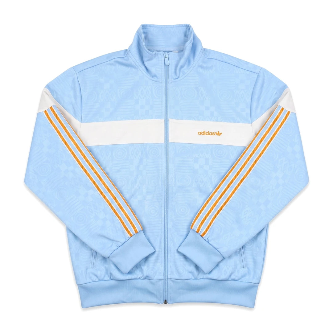 Adidas Trackjacket Beckenbauer Hellblau Orange Herren Mischgewebe – Vorderansicht