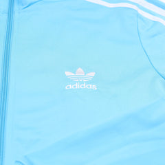 Adidas Trackjacket Firebird Hellblau Weiß Damen Polyester – Nahaufnahme-1
