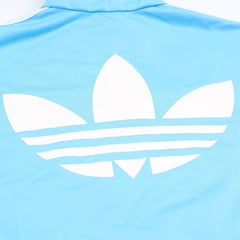 Adidas Trackjacket Firebird Hellblau Weiß Damen Polyester – Nahaufnahme-2