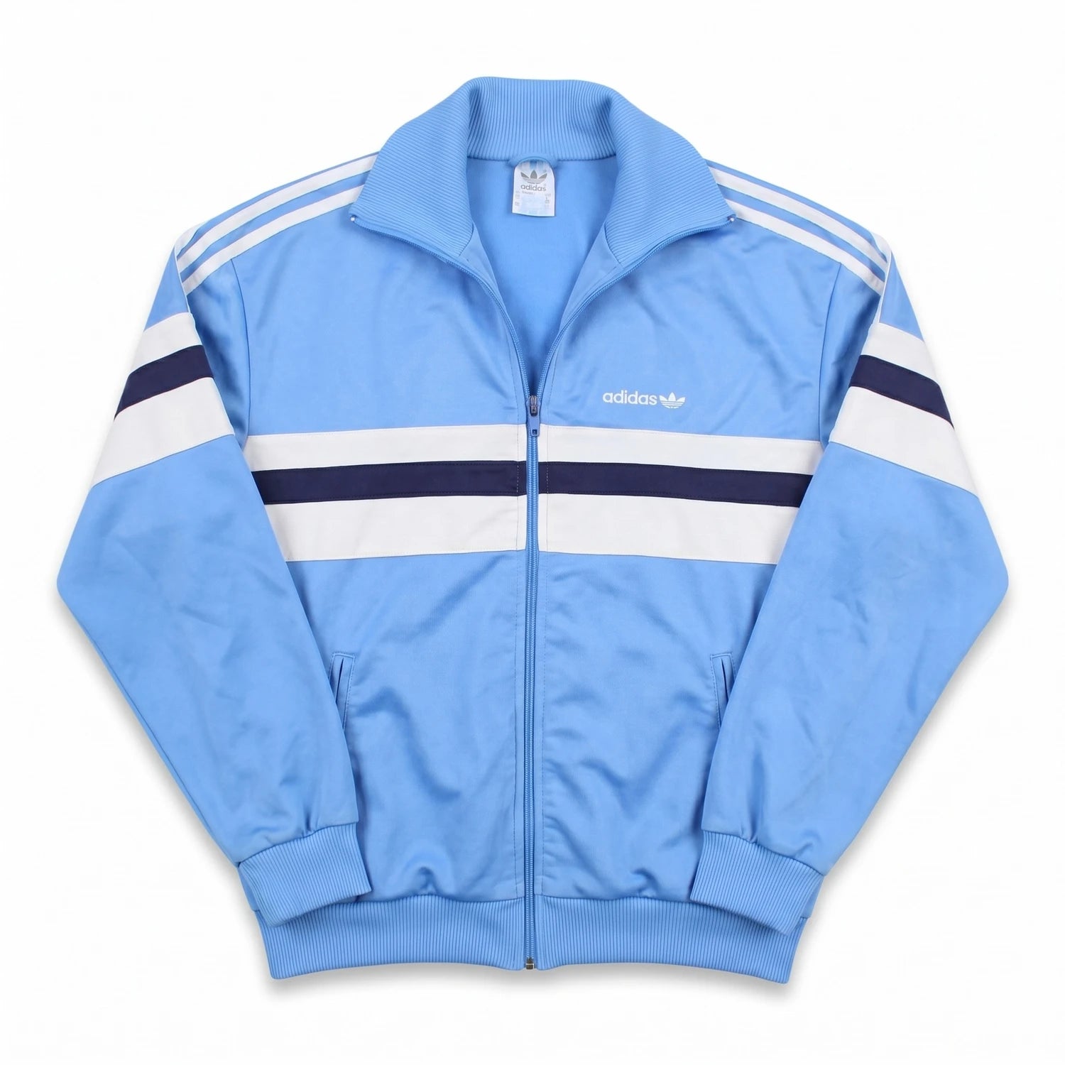 Adidas Trackjacket Beckenbauer Hellblau Weiß Herren Polyester – Vorderansicht