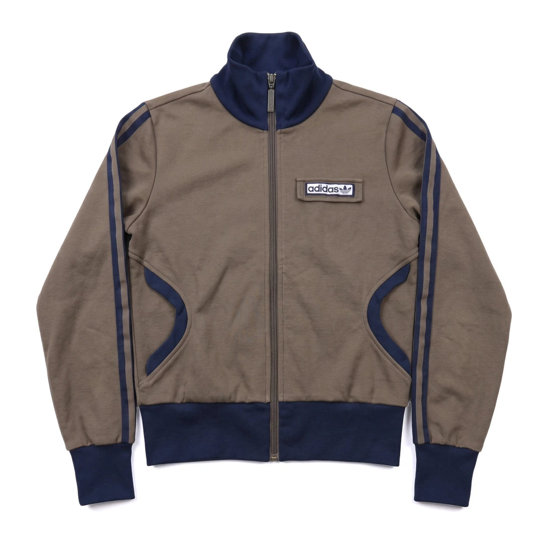 Adidas Trackjacket Beckenbauer Khaki Marineblau Damen Mischgewebe – Vorderansicht