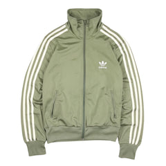 Adidas Trackjacket Firebird Khaki Weiß Damen Polyester – Vorderansicht
