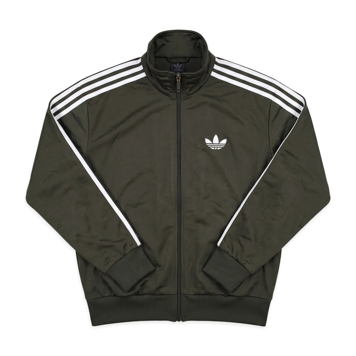 Adidas Trackjacket Firebird Khaki Weiß Herren Polyester – Vorderansicht