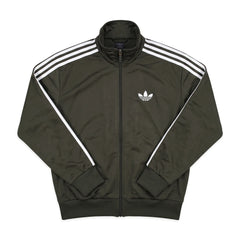 Adidas Trackjacket Firebird Khaki Weiß Herren Polyester – Vorderansicht