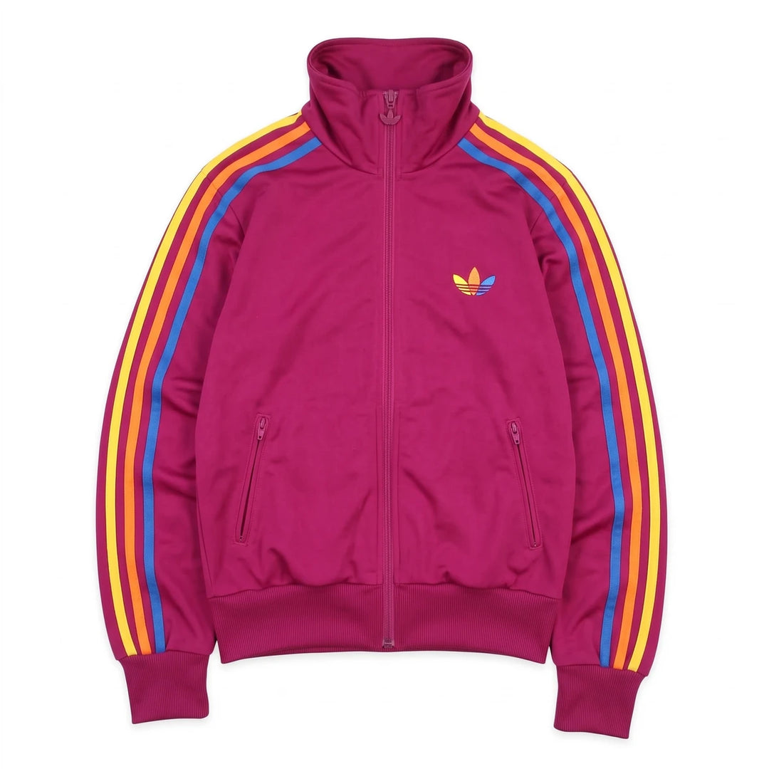 Adidas Trackjacket Firebird Lila Bunt Damen Polyester – Vorderansicht
