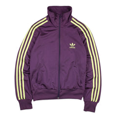 Adidas Trackjacket Firebird Lila Gelb Damen Polyester – Vorderansicht