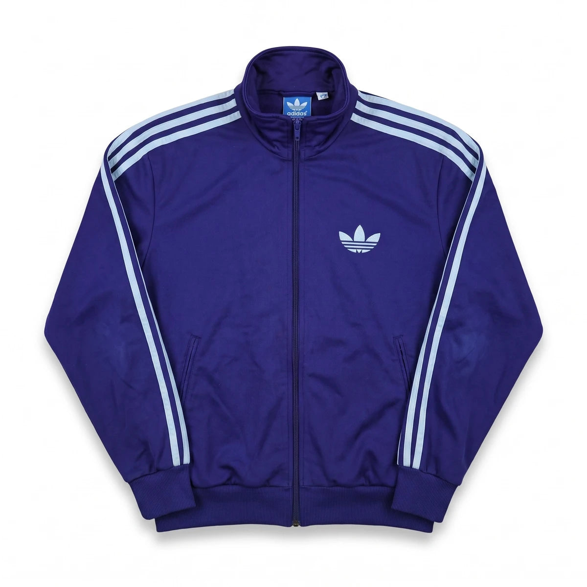 Adidas Trackjacket Firebird Lila Hellblau Herren Polyester – Vorderansicht