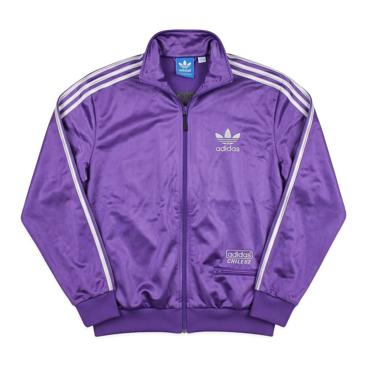 Adidas Trackjacket Chile 62 Lila Silber Herren Polyester – Vorderansicht