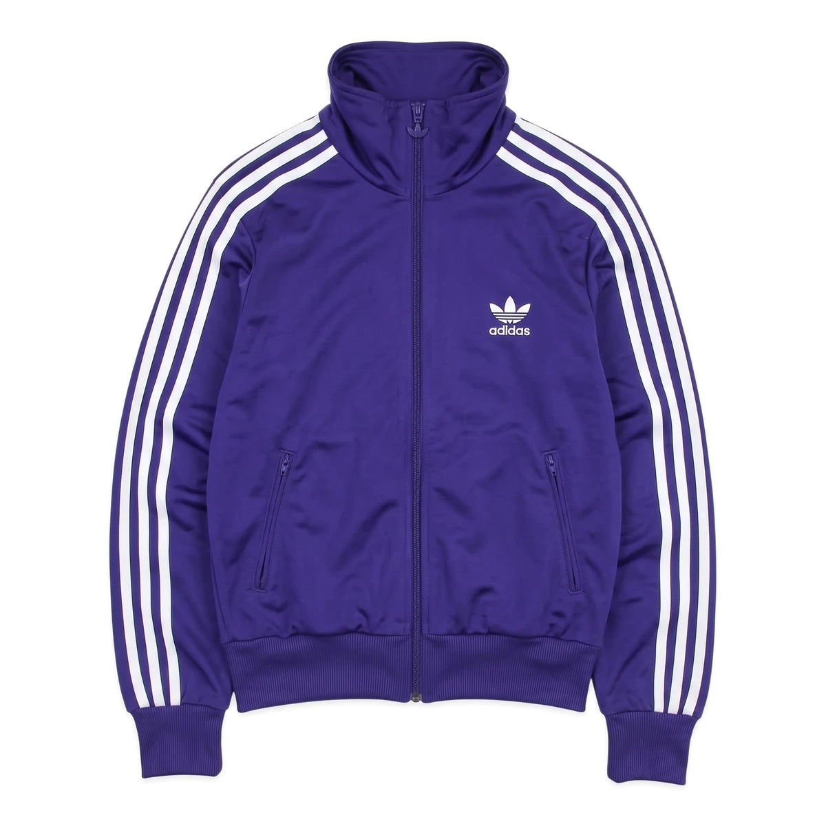Adidas Trackjacket Firebird Lila Weiß Damen Polyester – Vorderansicht