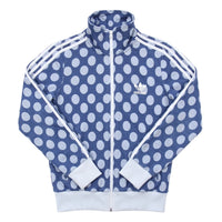 Adidas Trackjacket Firebird Marineblau Hellblau Damen Baumwolle – Vorderansicht