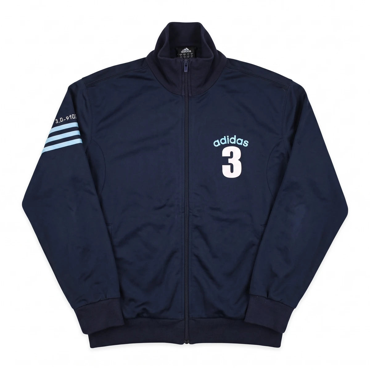 Adidas Trackjacket Sport Marineblau Hellblau Herren Polyester – Vorderansicht