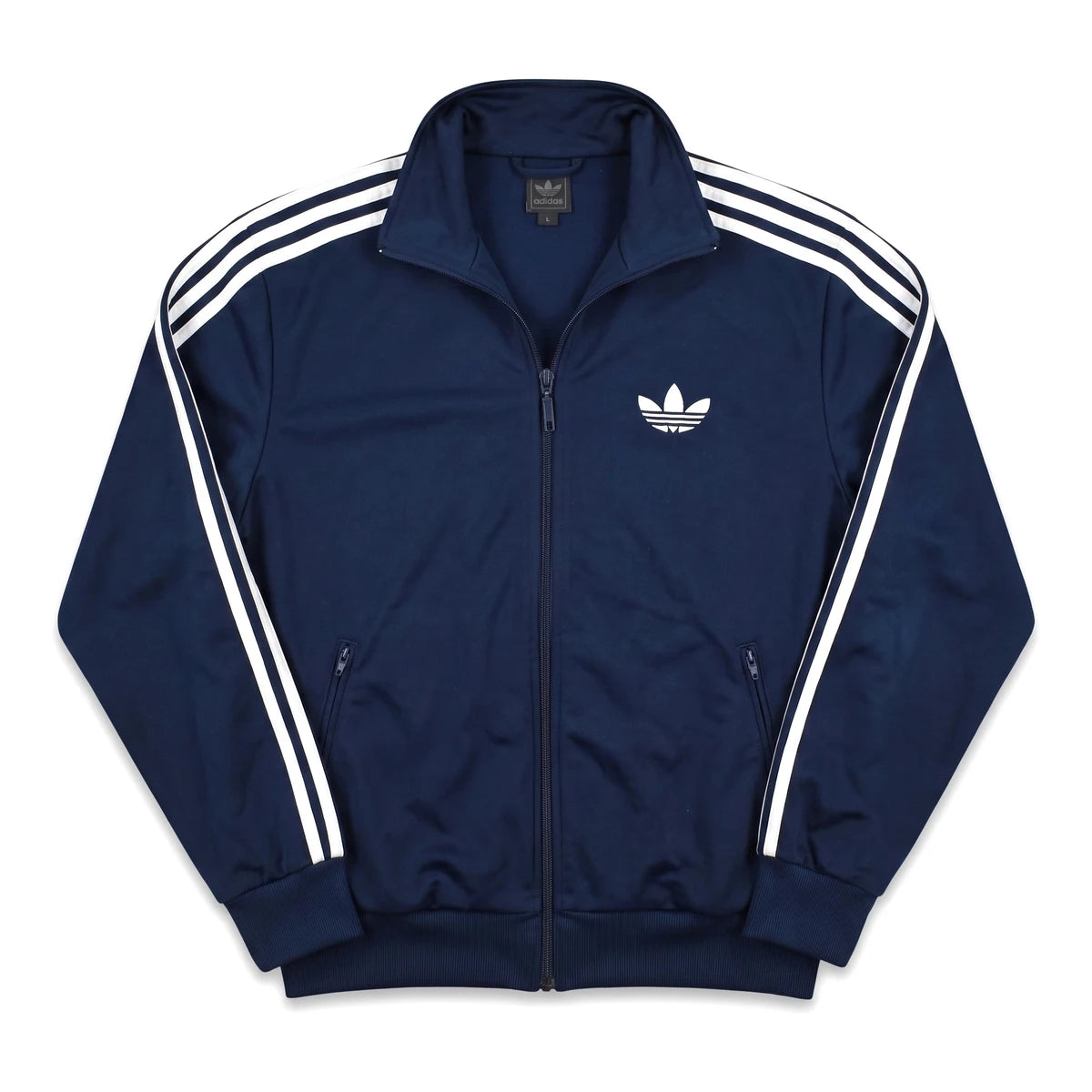 Adidas Trackjacket Firebird Marineblau Weiß Herren Polyester – Vorderansicht