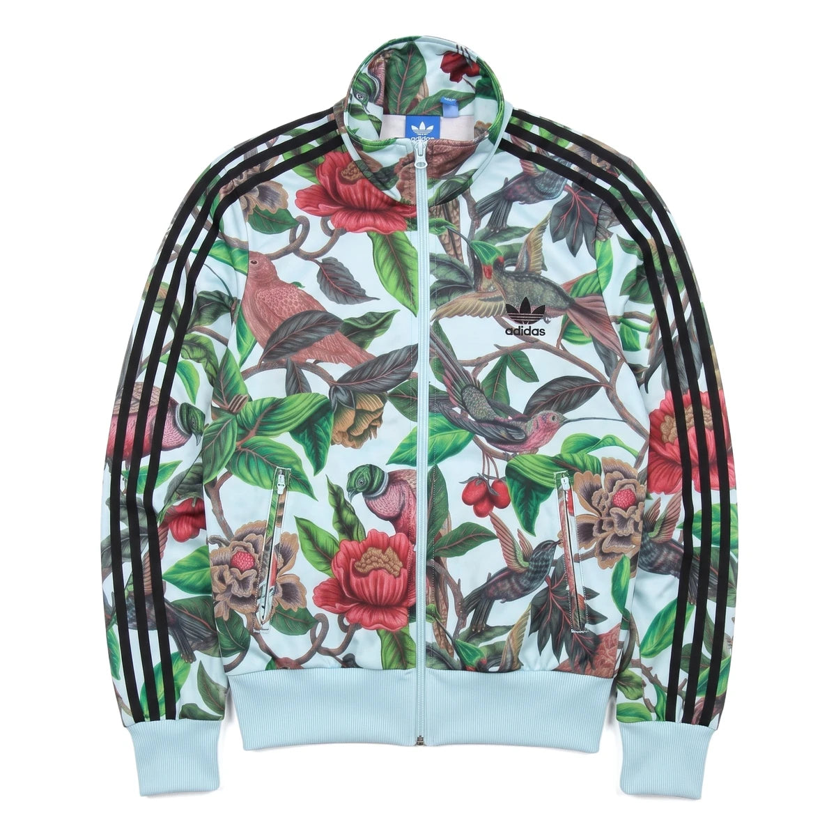 Adidas Trackjacket Firebird Mintgrün Bunt Damen Polyester – Vorderansicht