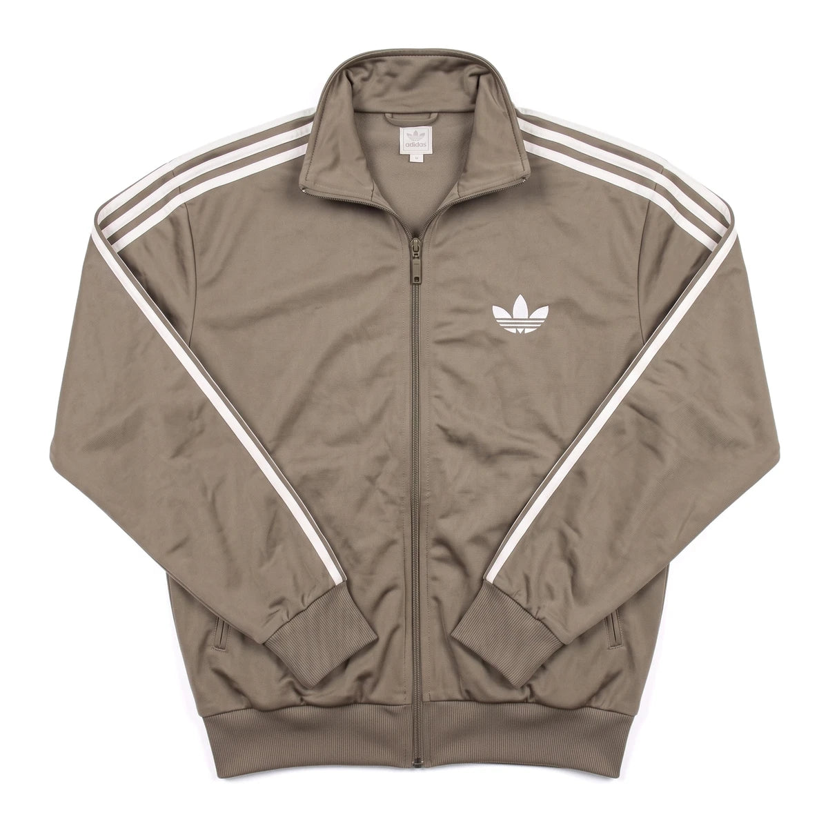 Adidas Trackjacket Firebird Oliv Weiß Herren Polyester – Vorderansicht