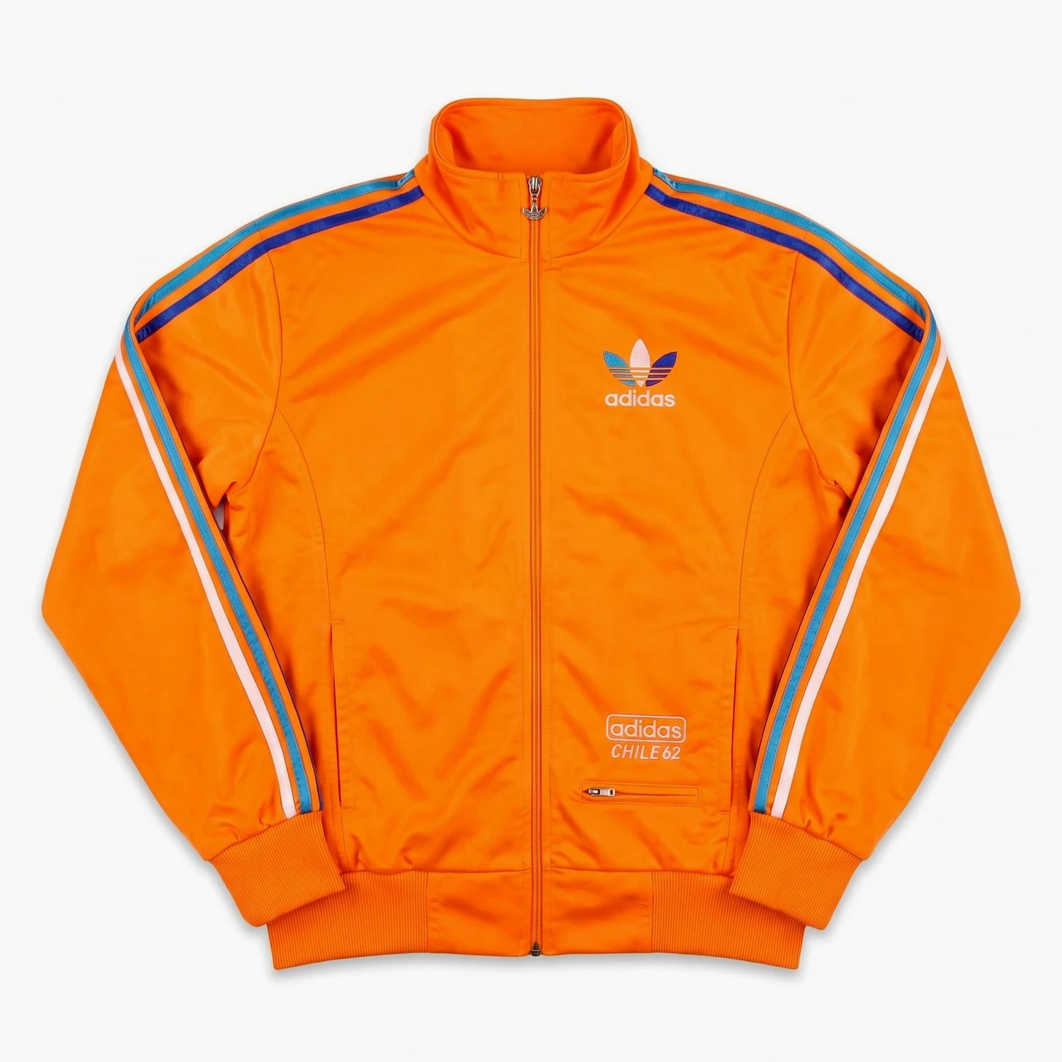 Adidas Trackjacket Chile 62 Orange Blau Herren Polyester – Vorderansicht