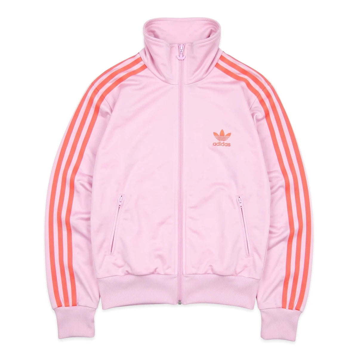 Adidas Trackjacket Firebird Pink Orange Damen Polyester – Vorderansicht