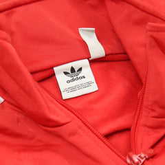 Adidas Trackjacket Firebird Rot Weiß Damen Polyester – Nahaufnahme-3