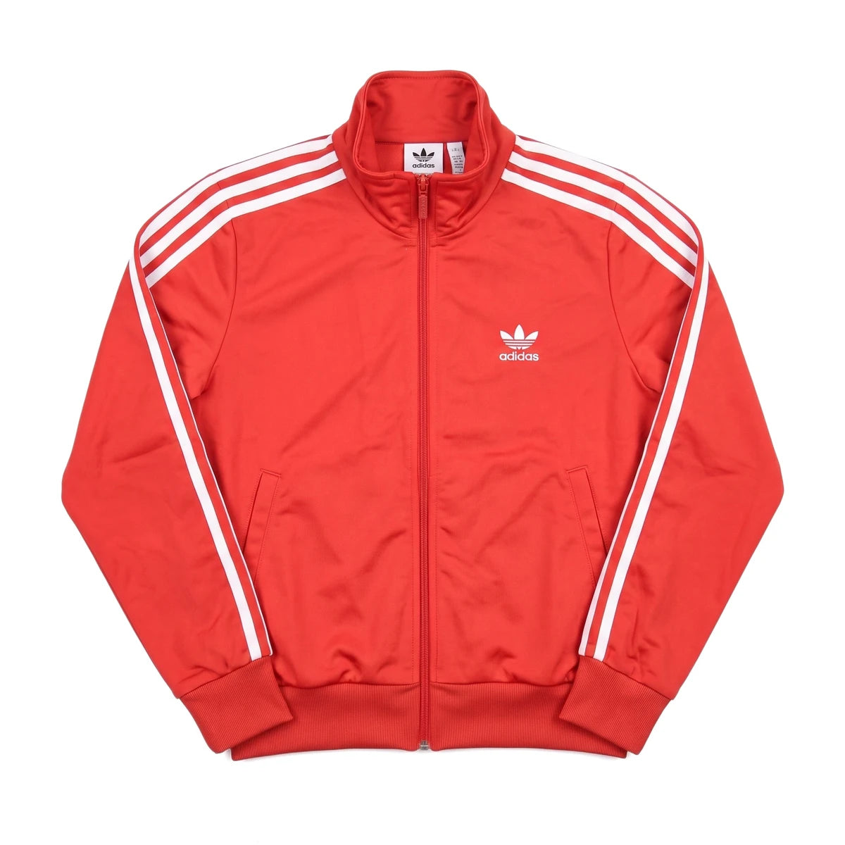 Adidas Trackjacket Firebird Rot Weiß Damen Polyester – Vorderansicht