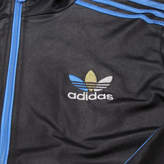 Adidas Trackjacket Chile 62 Schwarz Blau Herren Polyester – Nahaufnahme-1