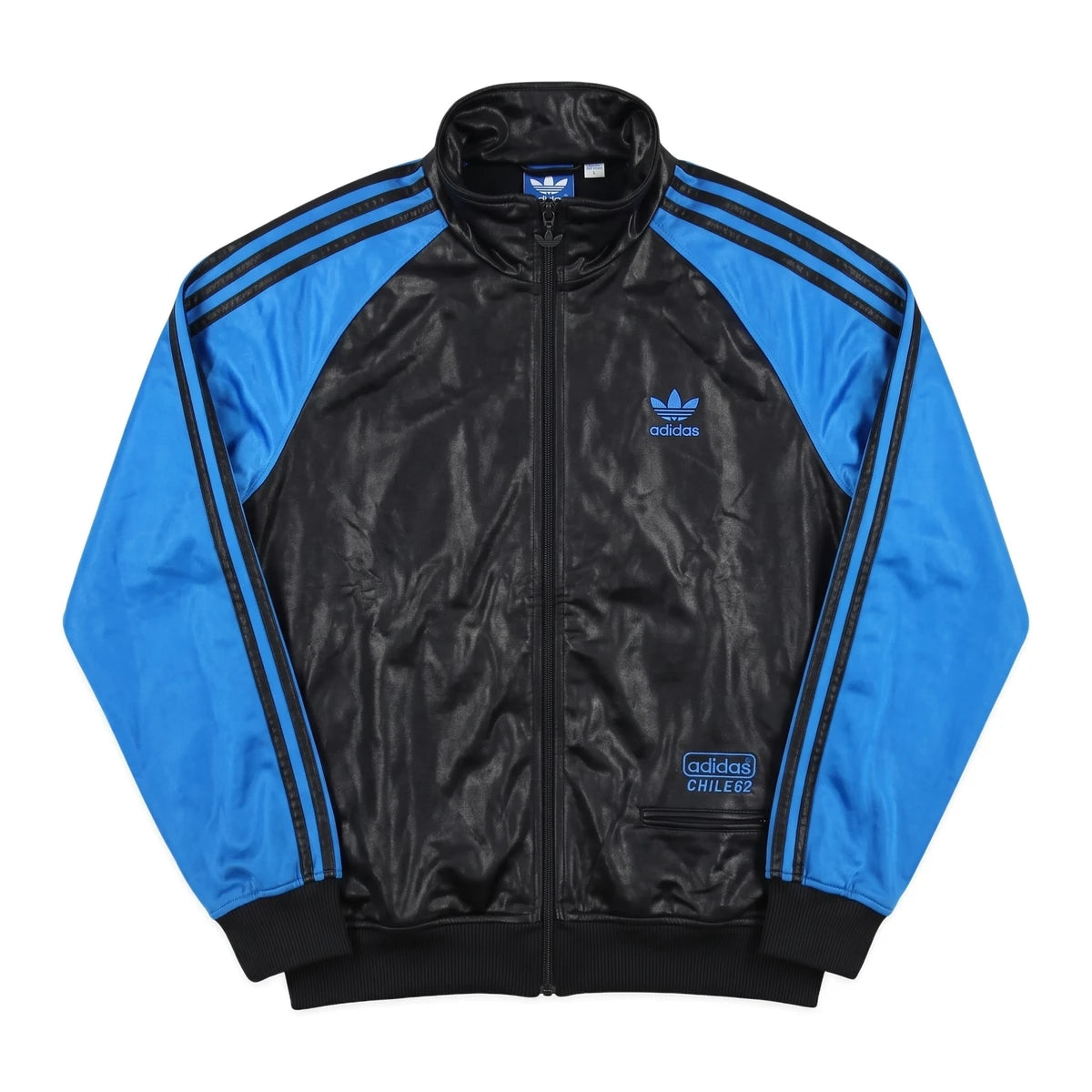 Adidas Trackjacket Chile 62 Schwarz Blau Herren Polyester – Vorderansicht