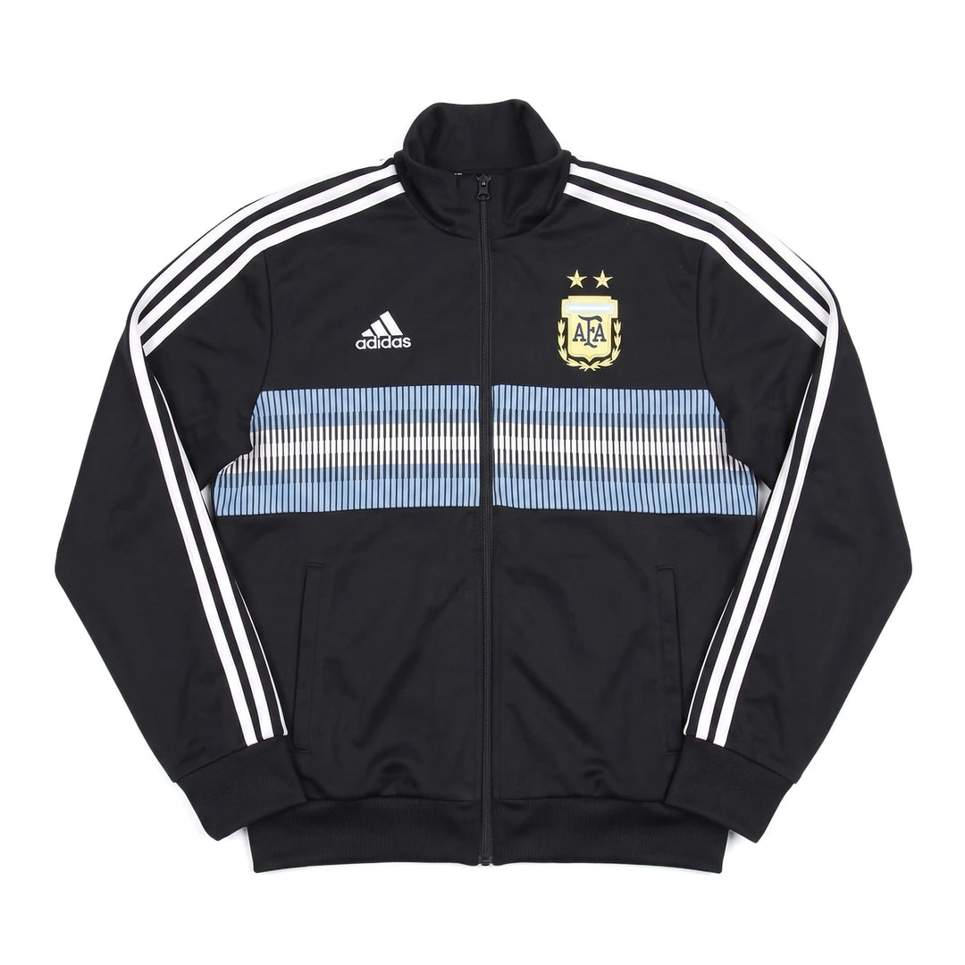 Adidas Trackjacket Fußballverein Schwarz Blau Herren Polyester – Vorderansicht