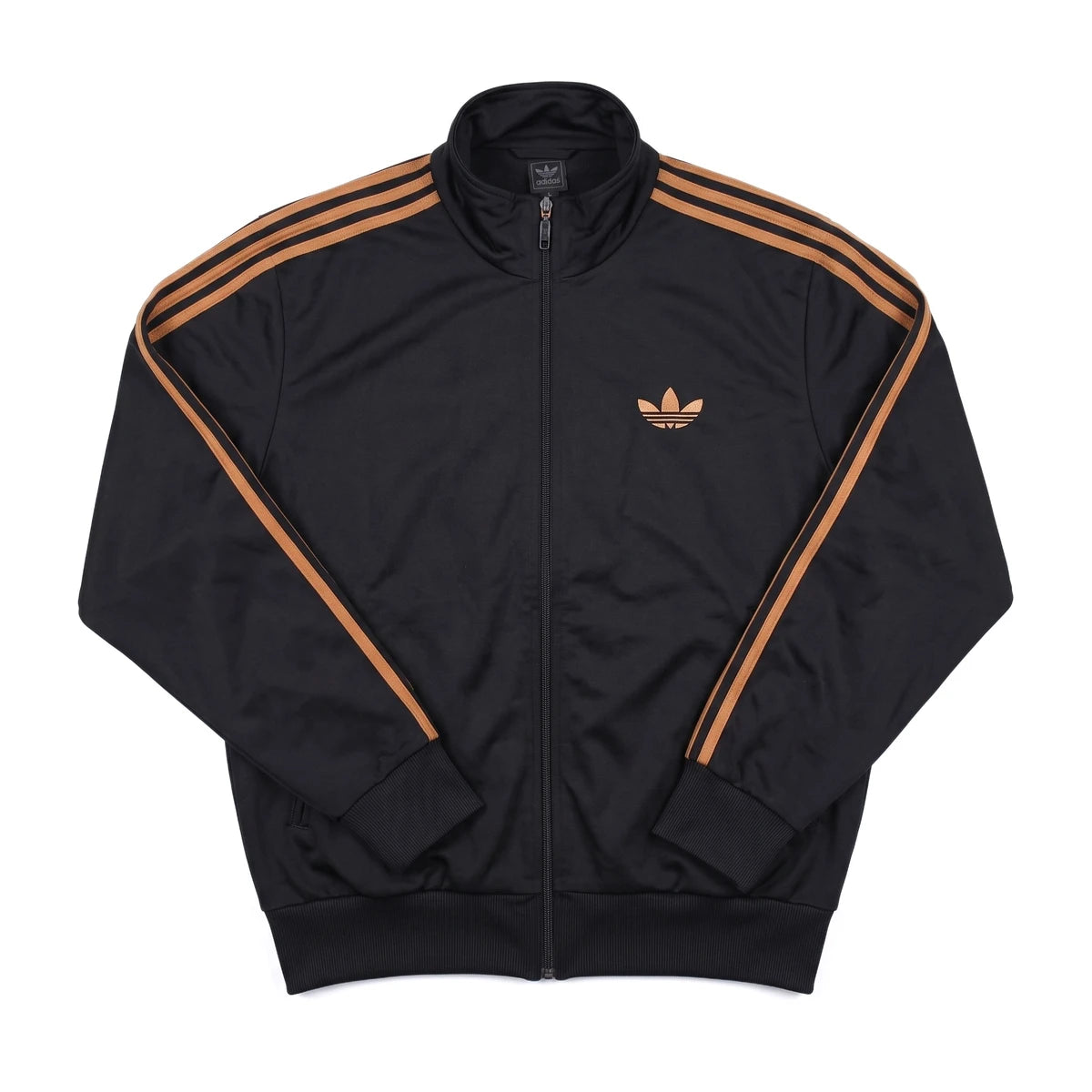 Adidas Trackjacket Firebird Schwarz Braun Herren Polyester – Vorderansicht