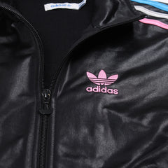 Adidas Trackjacket Chile 62 Schwarz Damen Polyester – Nahaufnahme-1