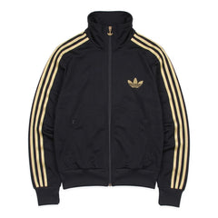 Adidas Trackjacket Firebird Schwarz Gold Damen Polyester – Vorderansicht